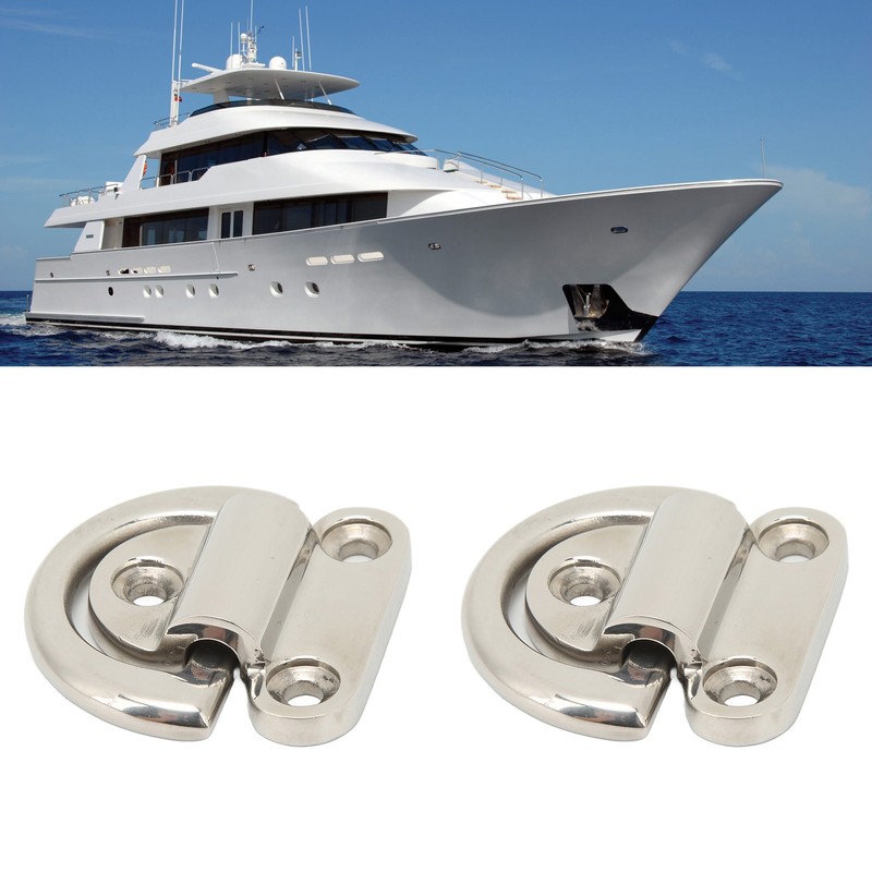 Stainless Steel Marine Folding Pad Eye Cleat Heavy Duty D