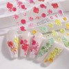 Flower Nail Art Stickers Decals, 5D Embossed Pink Flower Nail