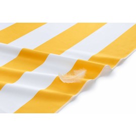 Fit-Flip Beach towel microfibre - large quick dry towels - for travel and swimming - lightweight, compact and super absorbent - sand free, 100% recycled - White-Lemon stripes 160x90cm