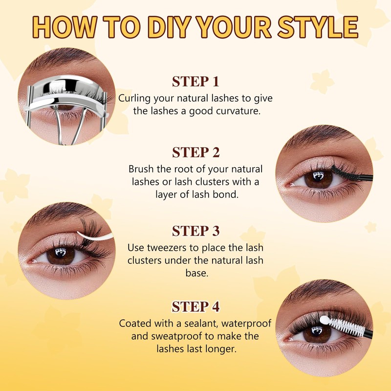 QUEWEL DIY Lash Extension Kit, 320Pcs 30D+40D 3D Clusters Mix