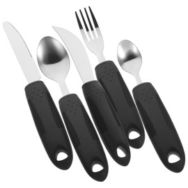 Healeved 1 Set Anti-shake Tableware for The Elderly Portable Disabled Silverware Adaptive Equipment People Adaptive Utensils Swivel Gadgets Feeders Stainless Steel re-usable