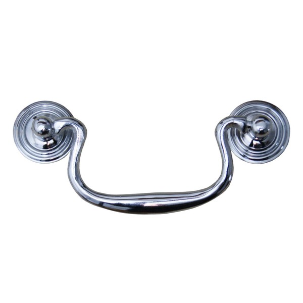 Vintage Drawer Handles Swan Neck Drop Handle Chrome Plated 3.5"