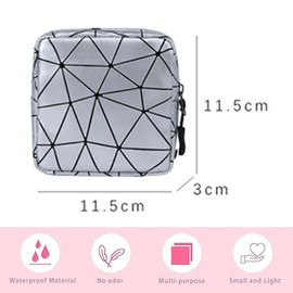 XUZOPIM Pack of 3 Tampon Sanitary Pads Storage with Zip Tampon Storage Bag Period Bag Waterproof Portable Small Cosmetic Bag for Women Sanitary Napkin Pantiliners Cosmetics (11.5 x 11.5 cm), black