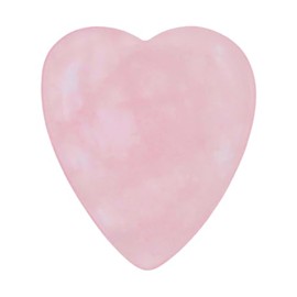 Rose Quartz Stone Guitar Or Bass Pick - 3.0 mm Ultra Heavy Gauge - 323 Heart Shape - Specialty Handmade Gemstone Exotic Plectrum - 3 Pack, Rose-Quartz-Stone-3.0mm-323-Heart-3-Pack