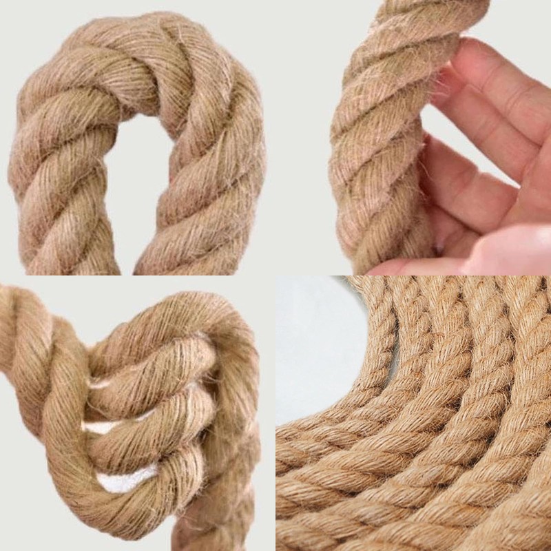 Twisted Manila Rope (1-1/4 Inch x 100 Feet) Natural Hemp
