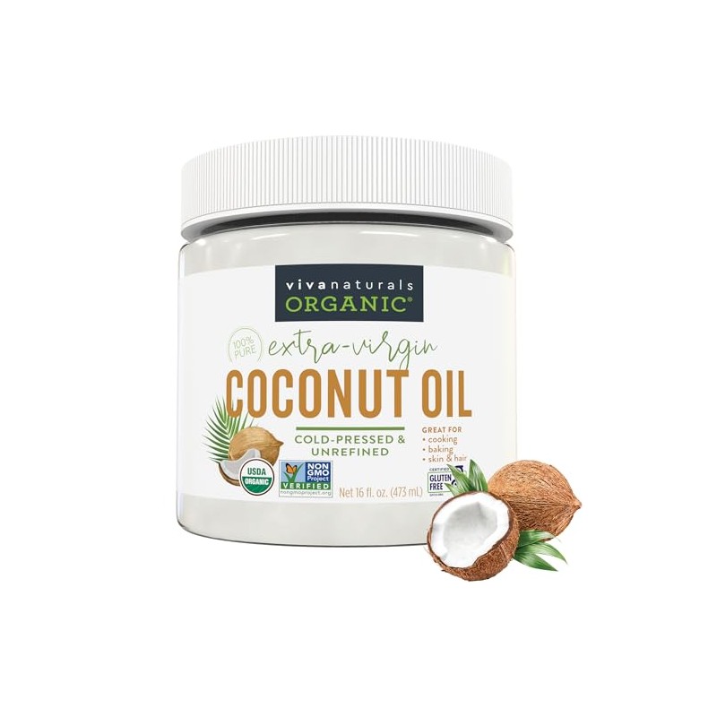 Viva Naturals Organic Extra Virgin Coconut Oil, 16 Ounce