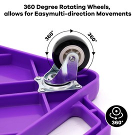 Kids Sitting Scooter Board with Universal Wheels Safety Plastic Scooter for Kids Ages 6-12 Manual Sport Scooters with Handles for Gym Class(Pueple)