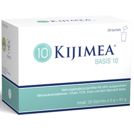 KIJIMEA® Basis 10 - To Support Intestinal Flora - 10 Selected Microculture Strains + Inulin + Biotin - Vegan - 28 Sachets