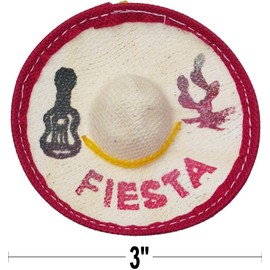 24 Mini Mexican Sombrero Fiesta, 3 inches Wide Mini Hats for Cinco De Mayo Party