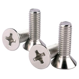 KOSJETHAS 50Pcs #6-32 x 3/8" UNC Phillips Flat Countersunk Head Machine Screws, 304 Stainless Steel 18-8, Full Thread, Coarse Thread