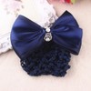 French Hair Net Bun Cover with Bow Clips, 2-Piece Set,