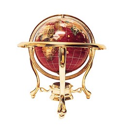 Unique Art Since 1996 10-Inch Tall Table Top Pink Pearl Swirl Ocean Gemstone World Globe with Gold Tripod Stand (PINK PEARL)