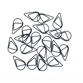 100Pcs Small Golden Paper Clips, Water Drop-Shaped Paperclips Bookmarks for Office Stationery Document, Memo, Poster, Photo (Black)