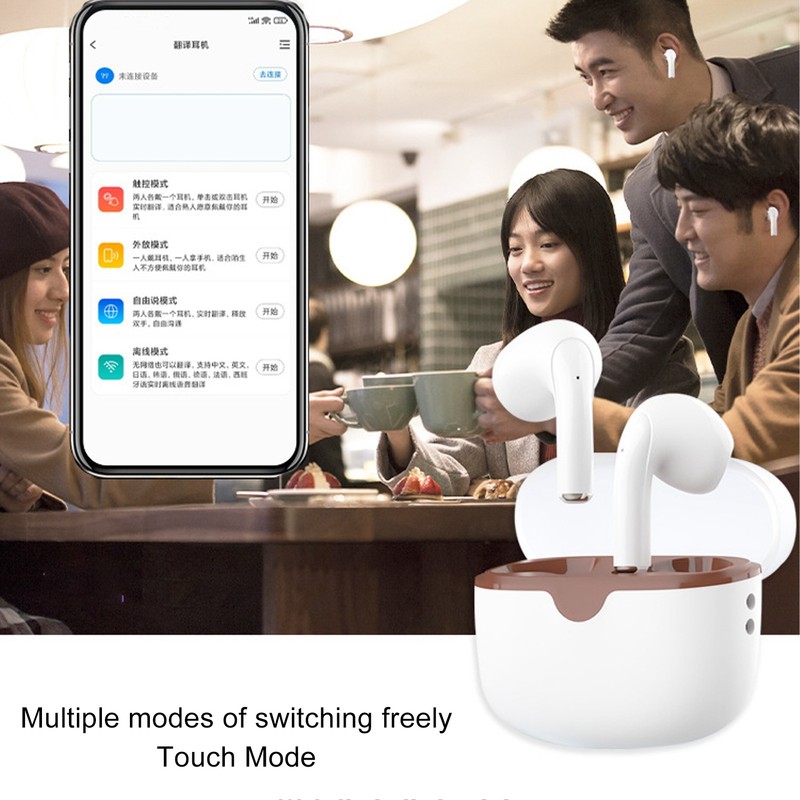 B32 Smart Translator Earbud Binaural Simultaneous Translator Multi Language Interpretation