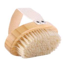 Cepillo Corporal exfoliante 100% Natural, Libre de Plástico, Mango de Bambú y Cerdas Naturales, Ideal para Cepillado en Seco, Reduce Celulitis, Mejora la Circulación y Tonifica la Piel