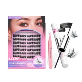 Mlen Diary Lashes Clusters,100pcs 9-13mm False Lashes With Lash Bond and Seal Remover,Tweezers,Individual D Curl Manga Individual Cluster Lashes,Natural Look DIY Eyelash Extension Kit