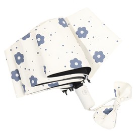 JYJLLM Folding Mini Umbrella,fully automatic Compact Umbrella, Small Umbrella with Watercolour Patterns, UV Protection Travel Umbrella, Fast Dry and Lightweight Portable Umbrella (white)