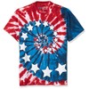 Liquid Blue Men's Stars and Stripes Spiral T-Shirt, Tie Dye,