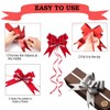Red Pull Bows,40P Glitter Bows Christmas Pull Bows Red Pulled
