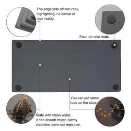 Tfwadmx 2Pcs Reptile Basking Platform Large Tortoise Feeding Bathing Area Turtle Original Rock Plate Grinding Nails Resting Terrace Habitat Decor for Amphibian Reptile Bearded Dragon Chameleon Snake