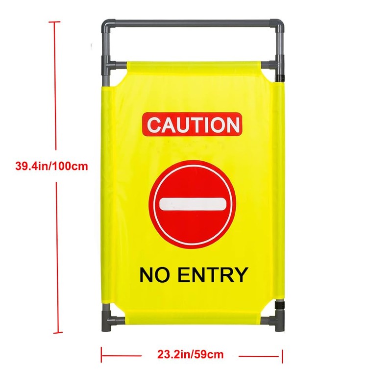 3 Panels 5.8FT Foldable Safety Barricade Security Sign Barrier Heavy