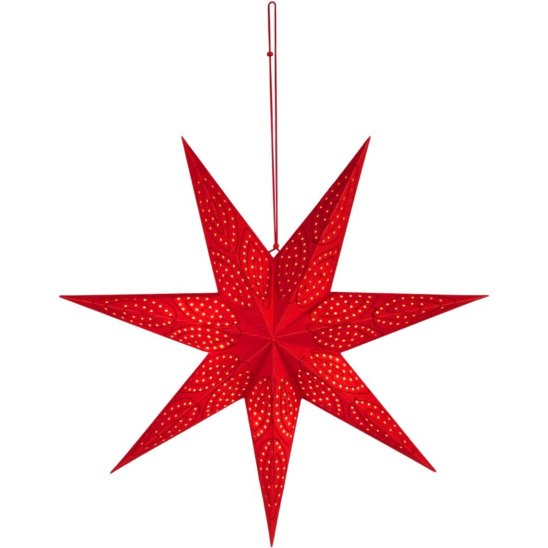 BRUBAKER 60 cm Paper Christmas Star for Hanging - LED