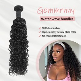 Gemmrnny Curly Bundles Human Hair 10 12 Inch Soft and Thick Water Wave Human Hair Bundles 12A Brazilian Deep Wave Bundles 100% Unprocessed Wet and Wavy Bundles Human Hair 2 Bundles