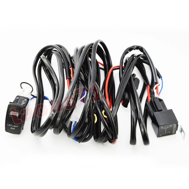 TAOUS 2 LEAD Wiring Harness "LED LIGHT BAR" Rocker Switch