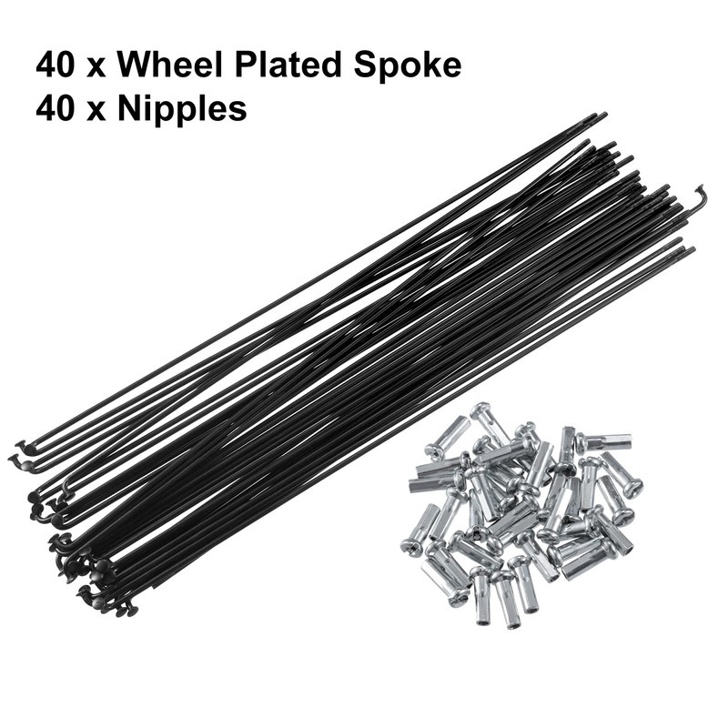 X AUTOHAUX 40 Pcs Bicycle Steel Spokes 14G Bike Spoke