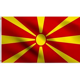 DMSE North Macedonia Flag 2X3 Ft Foot 100% Polyester 100D Flag