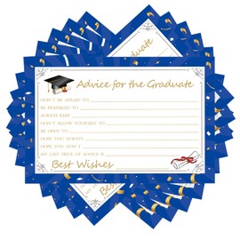 Pulsatex Graduation Party Advice Cards for Graduate Class of 2025, 50 Pcs 4x6" Graduation Cards Congrats Grad Party Supplies for College, Senior, High School Grad Decorations Game Activity Favors