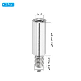 PATIKIL 2 Pcs M10x40+15mm Stainless Steel Standoff Extension Posts Screws,Metric Male Female Thread Adapters Spacer for PCB,Quadcopter Drone,Computer & Circuit Board Assortment Kit