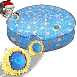 LUPAPA Cat Toy, Automatic Hunting Bag and Electric Ball Combination, Crinkle Material, Low Noise Ball Cover Included, Cat Play Alone, Interactive Toy