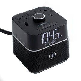 Brandstand | CubieBlue | User Friendly & Convenient Alarm Clock Charger | 2 USB Ports | 2 Tamper Resistant Sockets | Brandstand Bluetooth Speaker