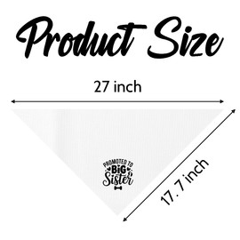 White Promoted to Big Sister Dog Bandana, White Pet Dog Scarf Accessories, Pregnancy Announcement Baby Reveal, Pet Dogs Triangle Scarf, Pets Bandana for Small Medium Dogs