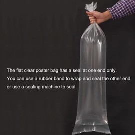 28 Inch Long (50-Pack) Flat Open Poster Sleeves, 2 Mil Narrow Plastic Blueprint Bags Clear Waterproof Tube Storage (4X28 Inches)