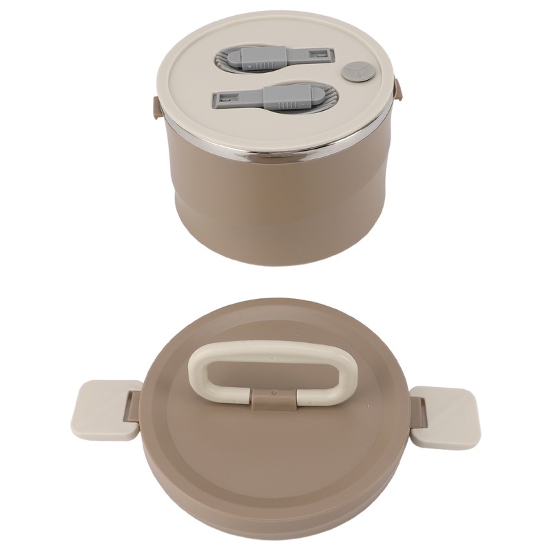 Insulated Food Container 304 Stainless Steel PP Stackable Portable Round