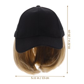 FOMIYES Wig Baseball Cap Adjustable Short Straight Wig Hat Wig one Piece Cap Baseball Cap with Hair Extensions for Women Girls