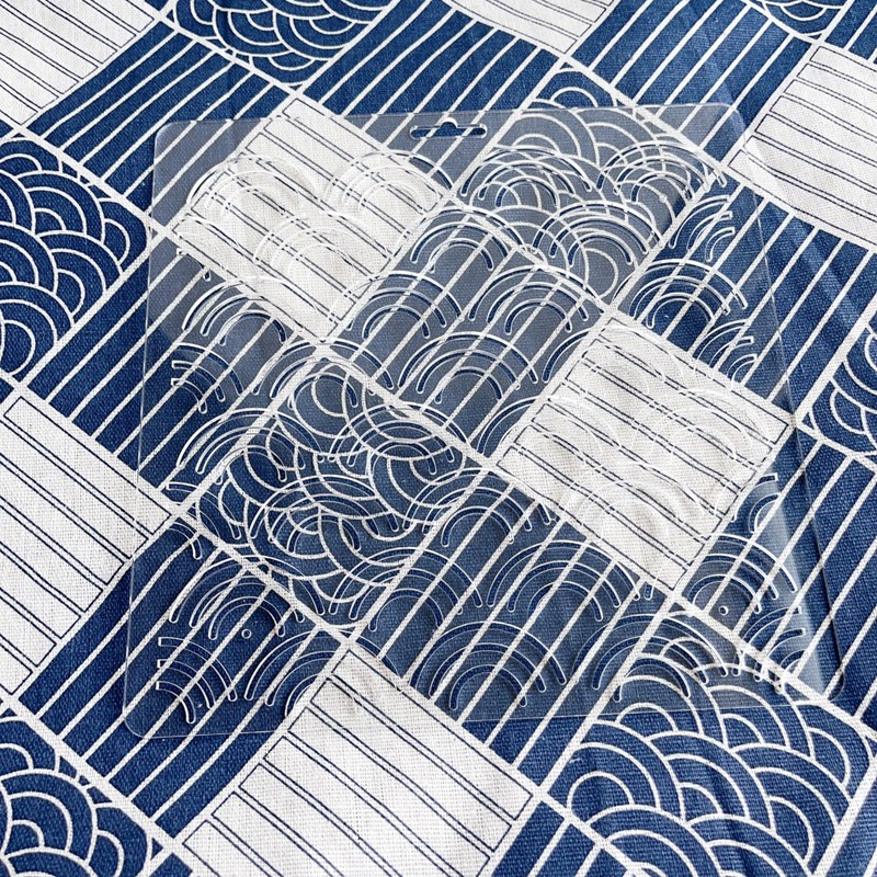 Acrylic Sashiko Stencil, Embroidery Pattern, Quilting Stencil, Classic Ocean Waves