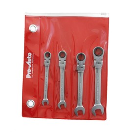Pro-Auto FLG-4SP 4-Pack Flex-Lock Gear Wrench (In Vinyl Pouch)