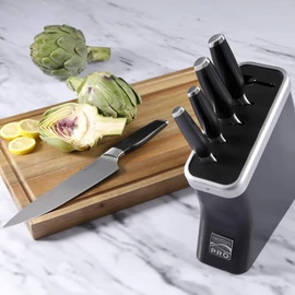 Kenmore Pro Truman Stainless Steel Knife Block Set, 6-Piece, Black
