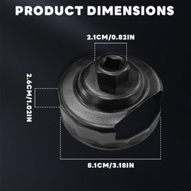 HEVLE Oil Filter Wrench, Heavy Duty Oil Filter Removal Tool, 76mm 14 Slots Oil Filter Cap Wrench Tool Compatible with 1984-2021 Harley Davidson Motorcycle Oil Change Tools