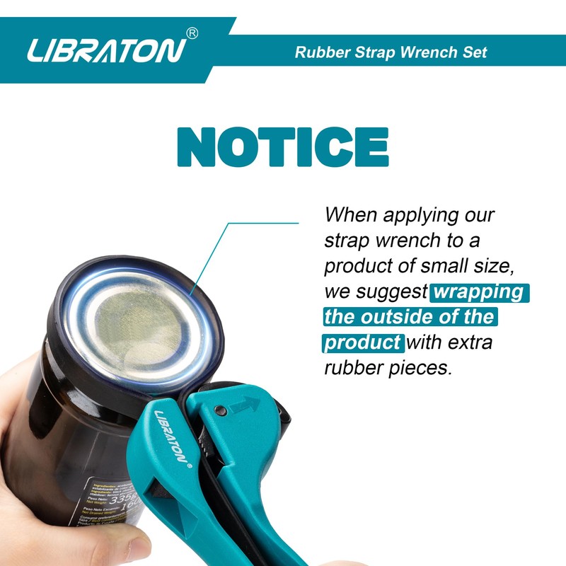 LIBRATON Strap Wrench 2-piece Multifunctional Adjustable Wrench Tools Oil Filter,