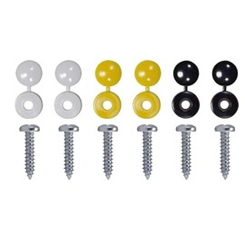 Number Plate Fixings, 36 Piece Set, Quality Hinged Caps and 19mm Screws (36)