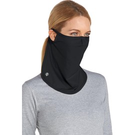 Coolibar UPF 50+ Men's Women's Crestone UV Face Mask - Sun Protective (Small/Medium- Black)