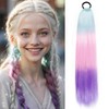 Pferdeschwanz-Extensions zum Flechten, 66 cm langes, gefärbtes Ombré-Kunsthaar mit Haargummi,