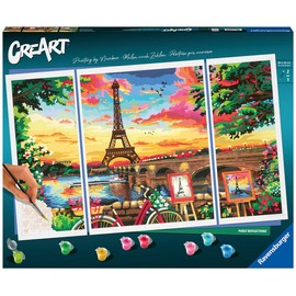 Ravensburger CreArt Paris Reflections Paint by Numbers Kit for Adults - 20134 - Painting Arts and Crafts for Ages 14 and Up