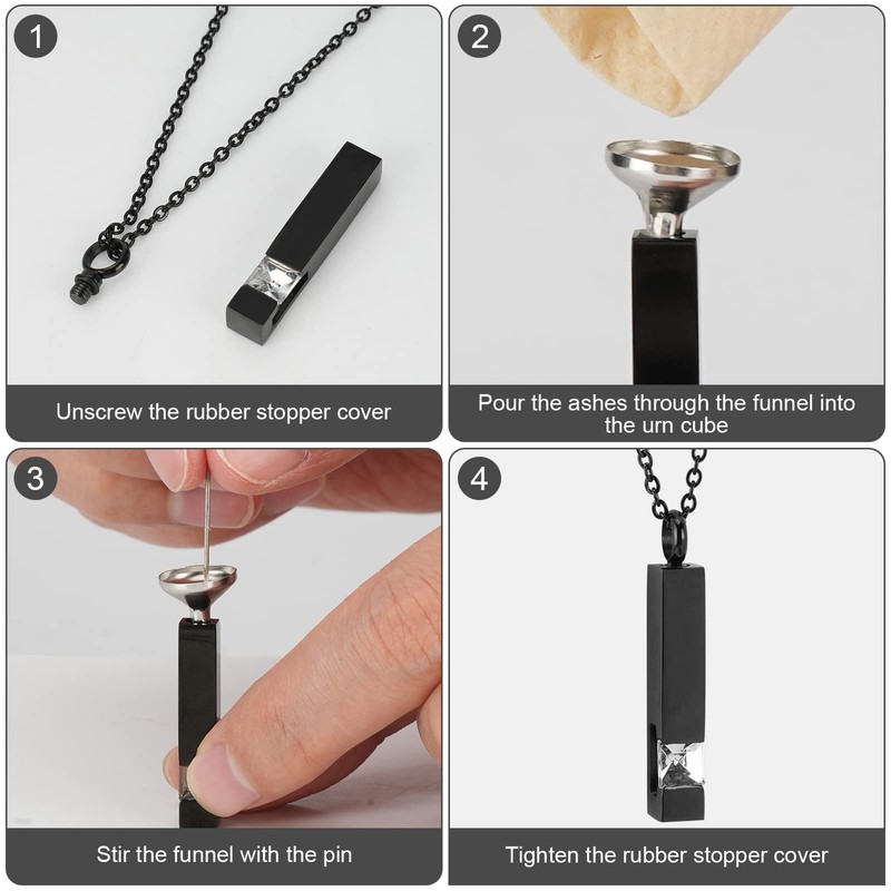 Ideashop 6 Pieces Urn Necklace for Ashes, Memorial Cremation Jewelry