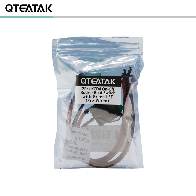 QTEATAK KCD4 2Pcs DC 12V-24V 30A DPST Pre-Wired 4-Pin 2