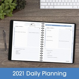 2021 Daily Appointment Book & Planner by AT-A-GLANCE, 6-1/2" x 8-3/4", Medium, The Action Planner, Black (70EP0305)